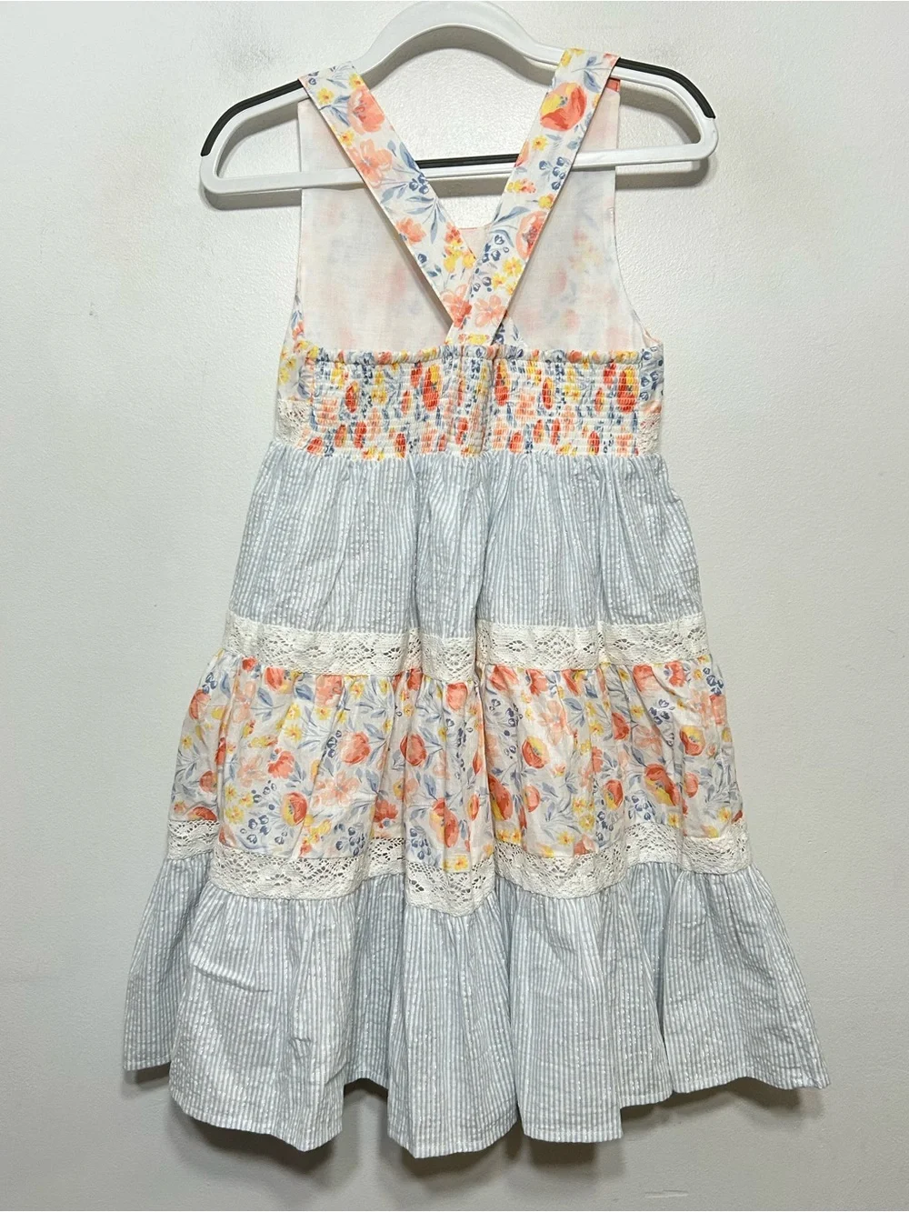 Tommy Bahama Floral Ruffle Tiered Crossback Sundress Girls Size 8